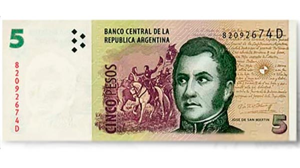 El Banco Central anunció que saldrán de circulación los billetes de 5 pesos