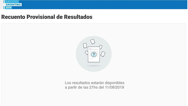 PASO 2019: Se demora la difusión de los primeros datos oficiales y la oposición habla de «ocultamiento»