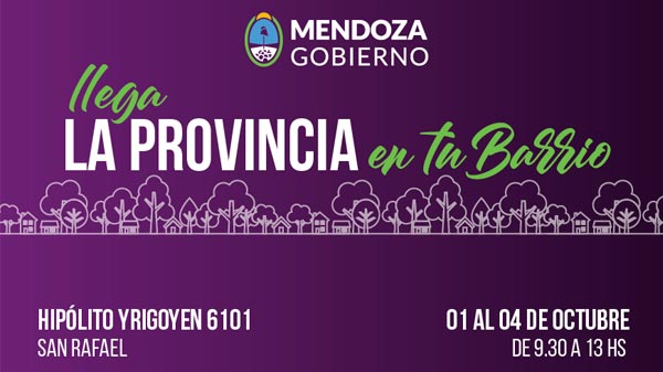 Mañana vuelve «La Provincia en tu Barrio» a en San Rafael