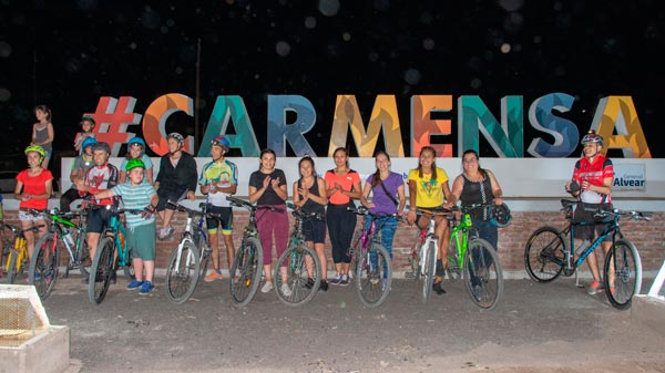 General Alvear: Carmensa fue escenario de la segunda bicicleteada nocturna