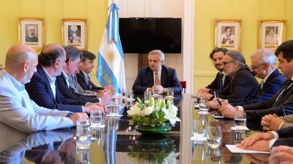 El presidente Alberto Fernández recibió a los referentes de la Mesa de Enlace