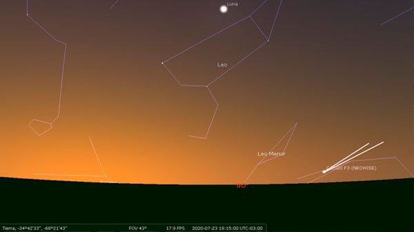 El cometa Neowise se viene al sur