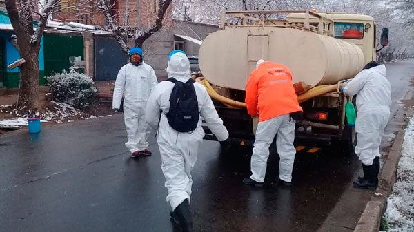 Gran operativo de desinfección en los barrios del norte, hospitales y clínicas