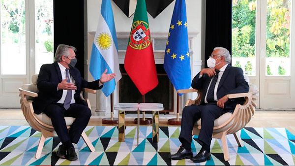 Alberto Fernández, reunido con el primer ministro de Portugal en Lisboa