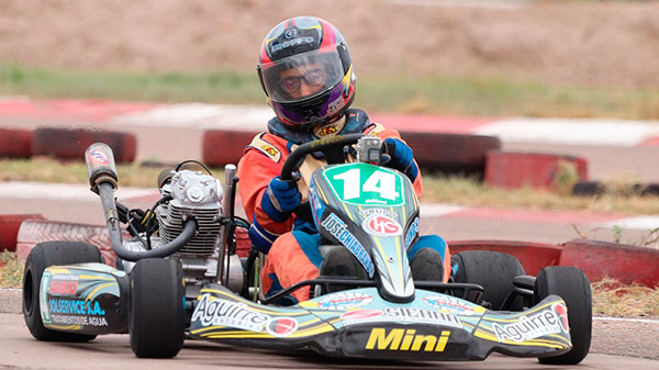 Nicolás Sabio ganó su primera carrera en el Karting Mendocino de Pista