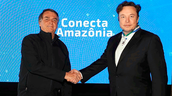 Bolsonaro acordó con Musk dar internet a escuelas rurales y monitorear la Amazonía