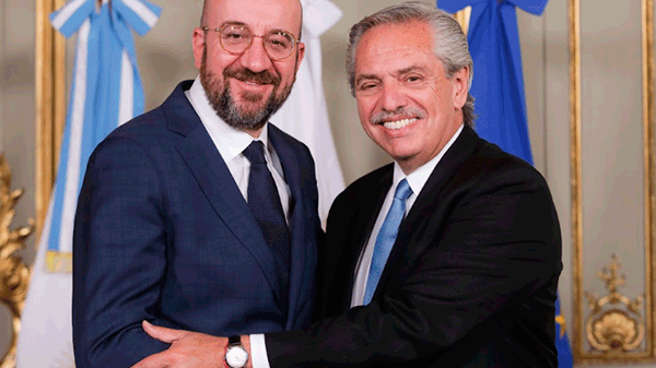 Alberto Fernández se reunió con el titular del Consejo Europeo, Charles Michel