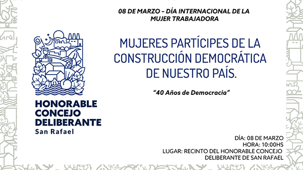 El Concejo Deliberante reconocerá a mujeres «Constructoras de democracia»