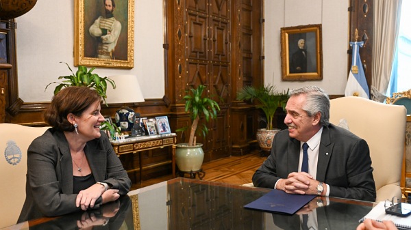 El Presidente recibió a la ministra de Estado y de la Presidencia de Portugal, Mariana Vieira da Silva