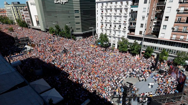 Masiva protesta en las calles de Madrid contra la amnistía a independentistas catalanes