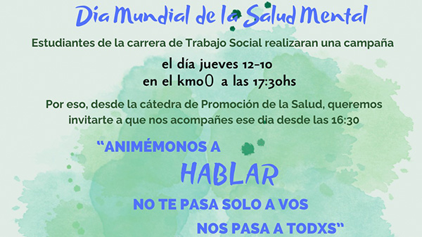 Por el Día Mundial de la Salud Mental, alumnos de la  Universidad de Congreso realizan actividades en san Rafael