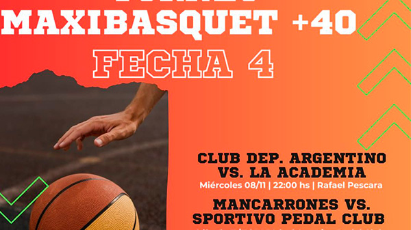 Se juega la 4º fecha del Torneo de Maxibásquet