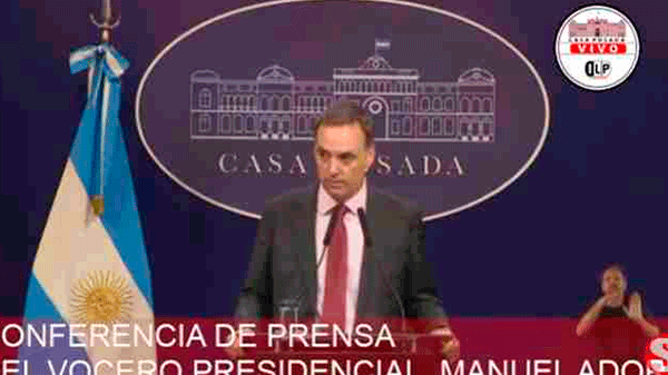 Adorni: “El Presidente ha mostrado cuáles son sus convicciones y hacia dónde pretende que vaya la Argentina”