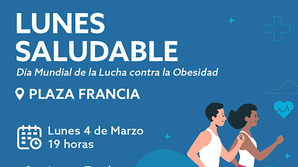 Lunes saludable para concientizar sobre la obesidad en la plaza Francia