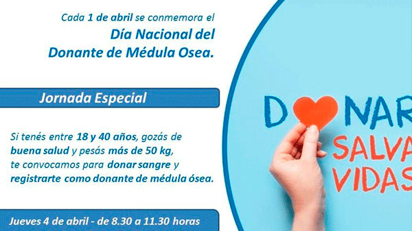 En el Hospital Schestakow se realizará la campaña de donación de Médula Ósea