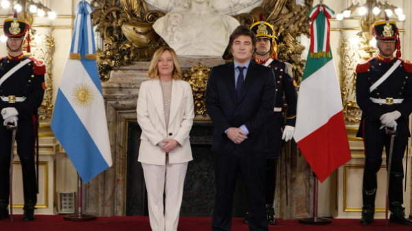 Javier Milei y Giorgia Meloni, a favor de una «alianza de naciones libres unidas en contra de la tiranía y la miseria»